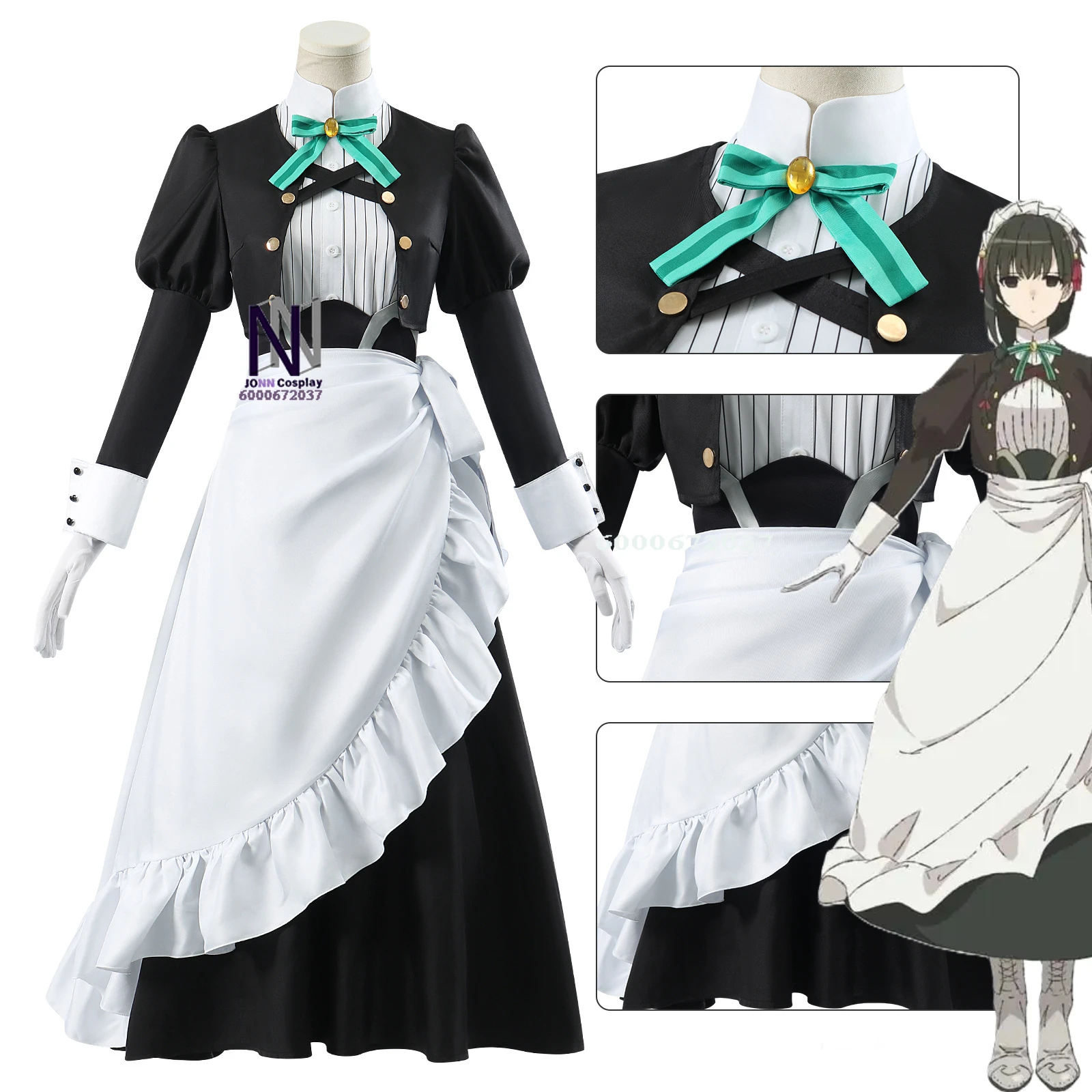 

Hot Anime Kimi Wa Meido-sama Yuki Cosplay Costume Xue Maid Dress Uniform Wig Hairband Hitoyoshi Yokoya Halloween Party Outfit