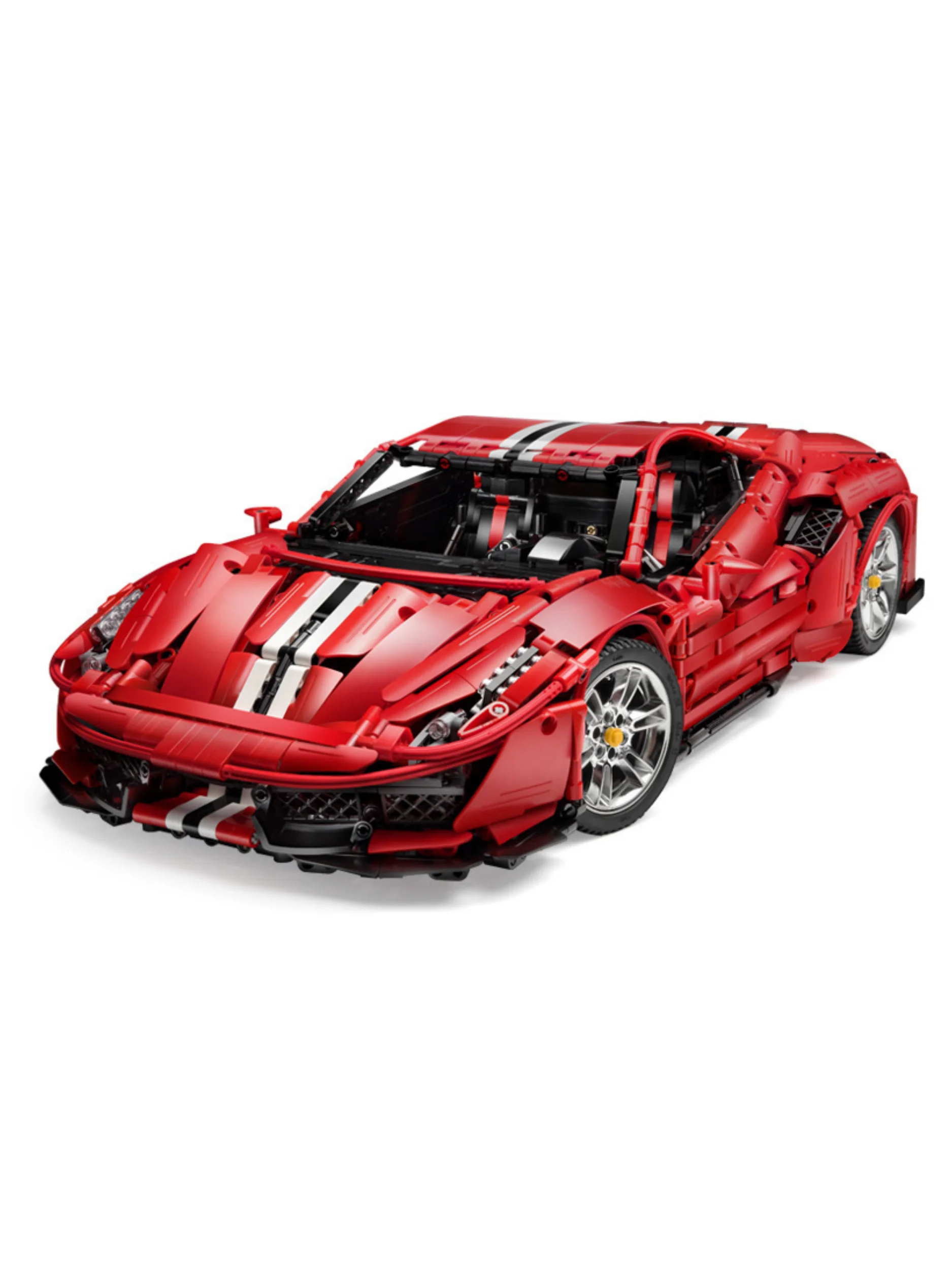 Technisch 1:8 FER 488 Raceauto met Motor Bouwstenen Sportvoertuig Hypercar Brick Model Kit Speelgoed Volwassenen Kind Cadeau 3187PCS - afbeelding 2