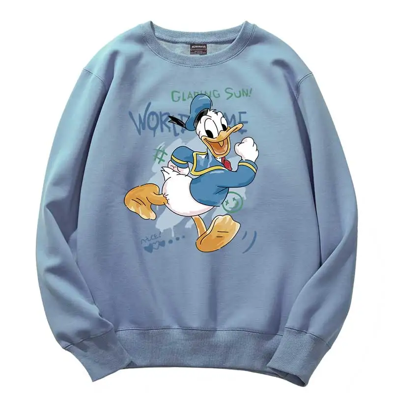 Autumn and Winter Couple's clothing pullover Disney Donald Duck Cartoon Anime Printing Men's and women's round neck pullovers