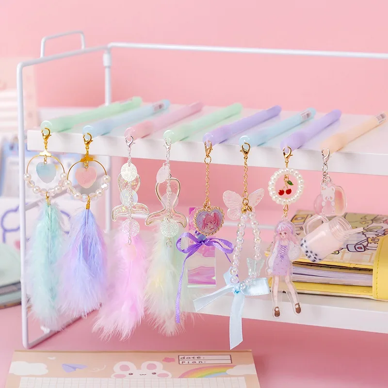 

24 шт., красивая студенческая эстетическая подвесная ручка Ins, новая ручка для подписи, изысканный кулон, нейтральная ручка, водяная ручка