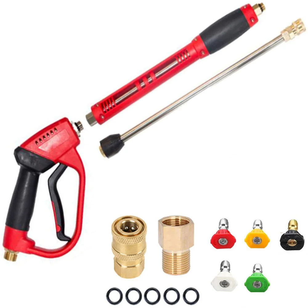 

5000PSI мойка высокого давления, пистолет-распылитель, удлинительная палочка, силовая мойка, пистолет-распылитель, 5 насадок, очиститель окон