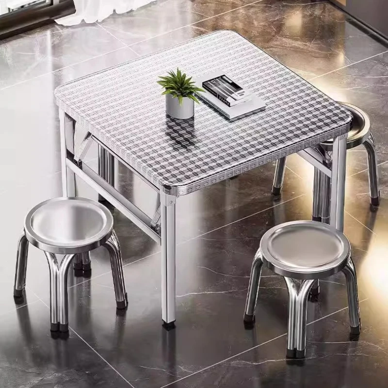 

Складной стол из нержавеющей стали — стол для кемпинга без сборки, нержавеющий уличный обеденный стол, портативный кухонный стол