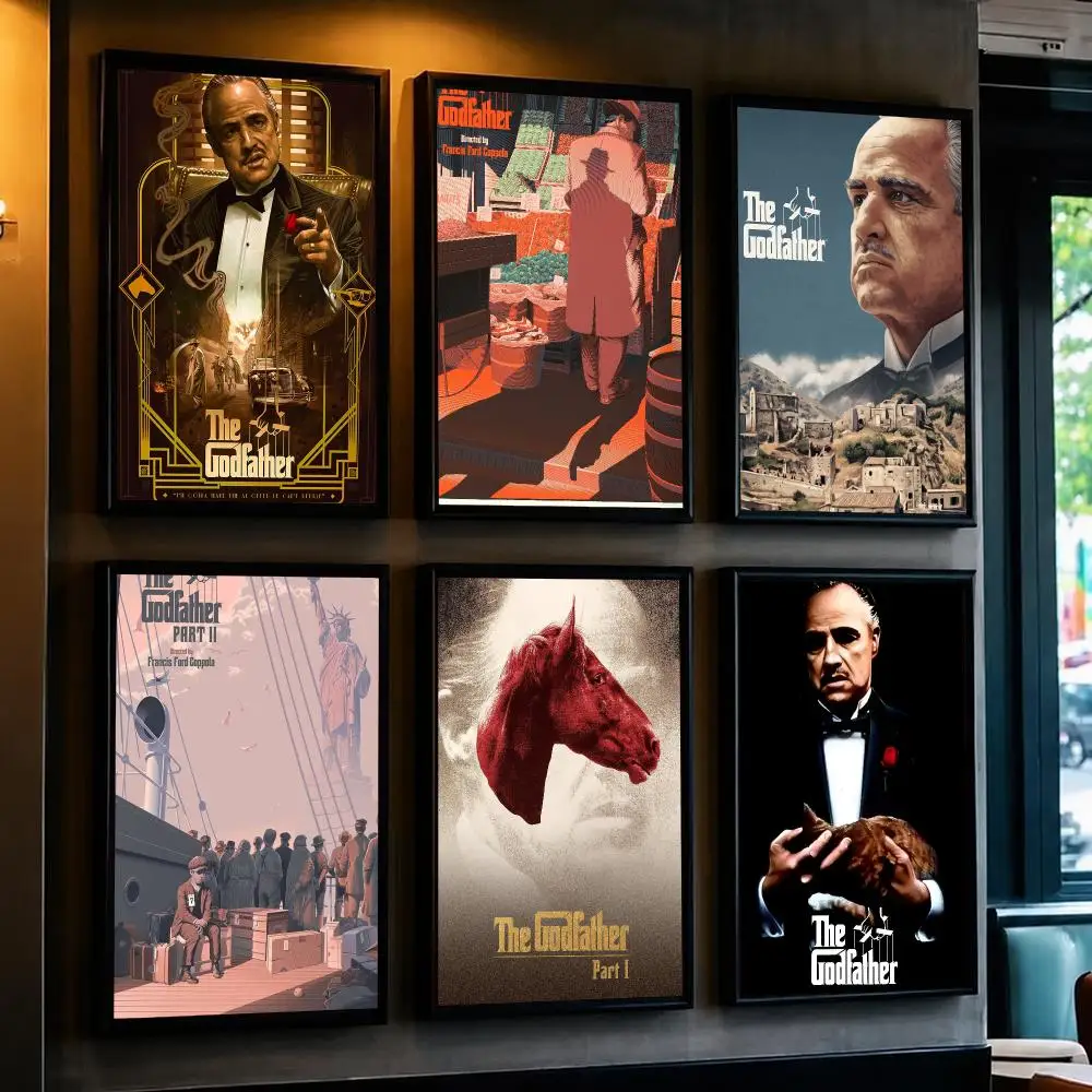 classic movie T-The Godfather-R Poster Removable Wall Sticker for Home Cafe Bar Office Interior Decor
