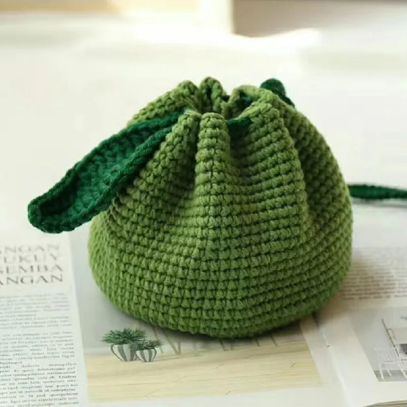2pcs/Hand woven messenger bag, snack bag, fruit bag, wool bag, knapsack, ugly orange bag, wallet, exquisite and lovely