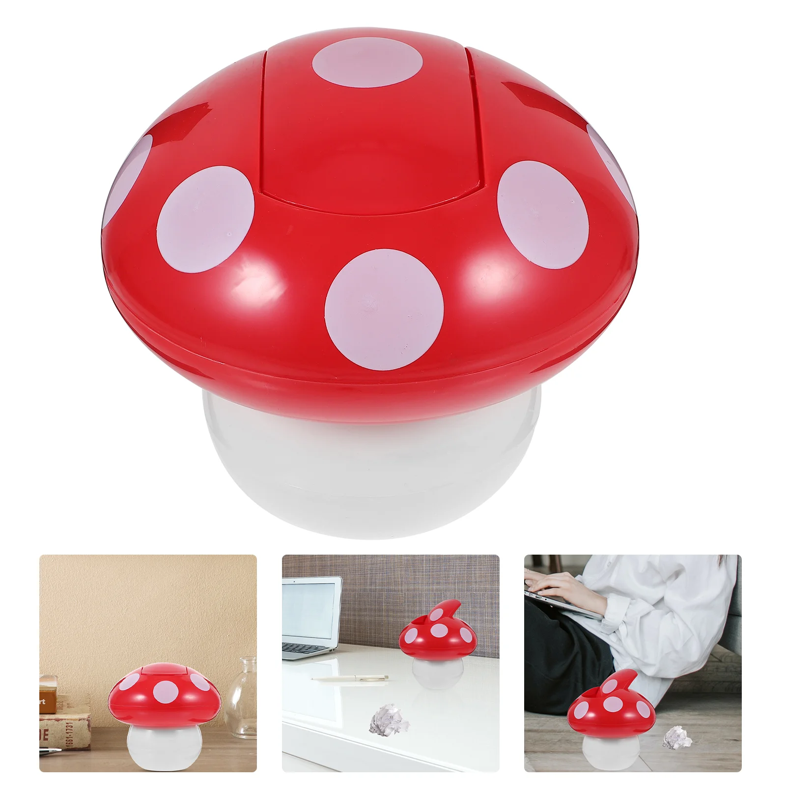 

Desktop Trash Can Kawaii Bins Dresser Wastebasket for Bedroom Car Mini Trashcan Office Garbage Mushroom