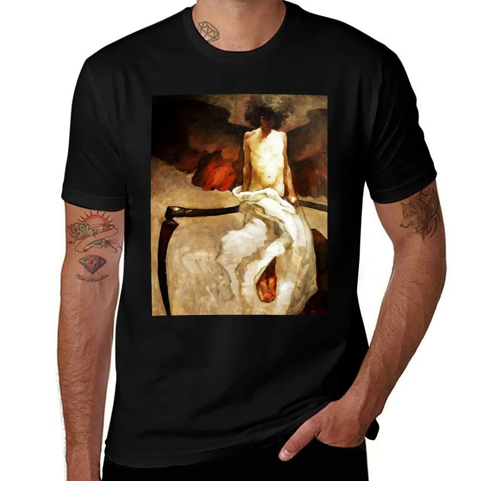 Untitled (The Reaper), by Franz Von Stuck T-Shirt Trend Art Print T-Shirt