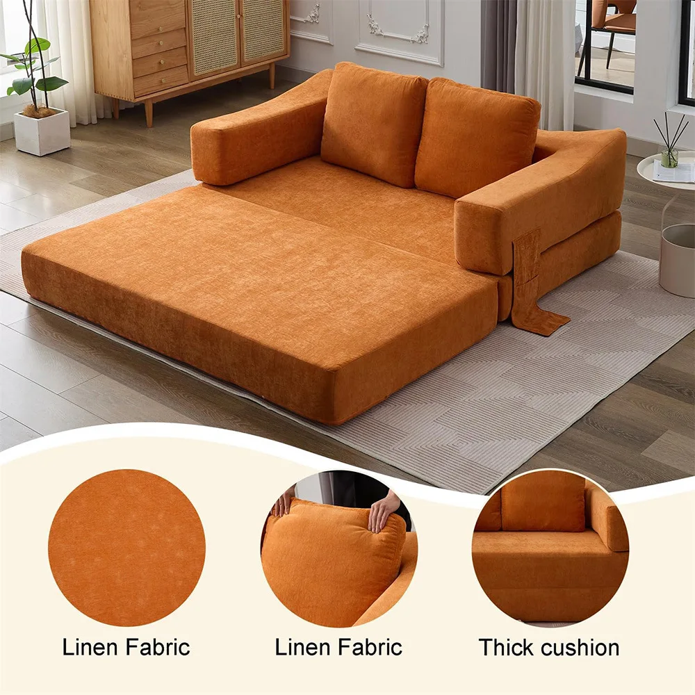 

Amazon same living room multi-functional compression sofa integrated dual-purpose lunch break lazy fabric sofa folding sofa