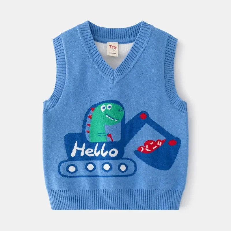 

2-8T Toddler Kid Baby Boys Sweater Tank Autumn Winter Clothes Pullover Top Vest Sleeveless V Neck Fall Infant Knit Sweater