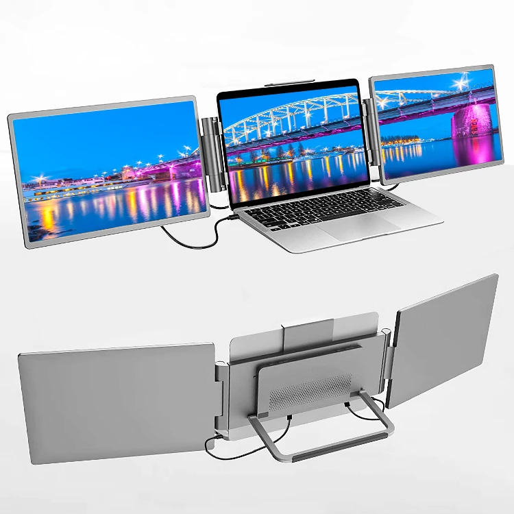 14'' 1920x1200 Full HD Portable IPS Monitor Ultra-Thin Dual/Multi-Screen Display with Type C Interface for Work Gaming Study