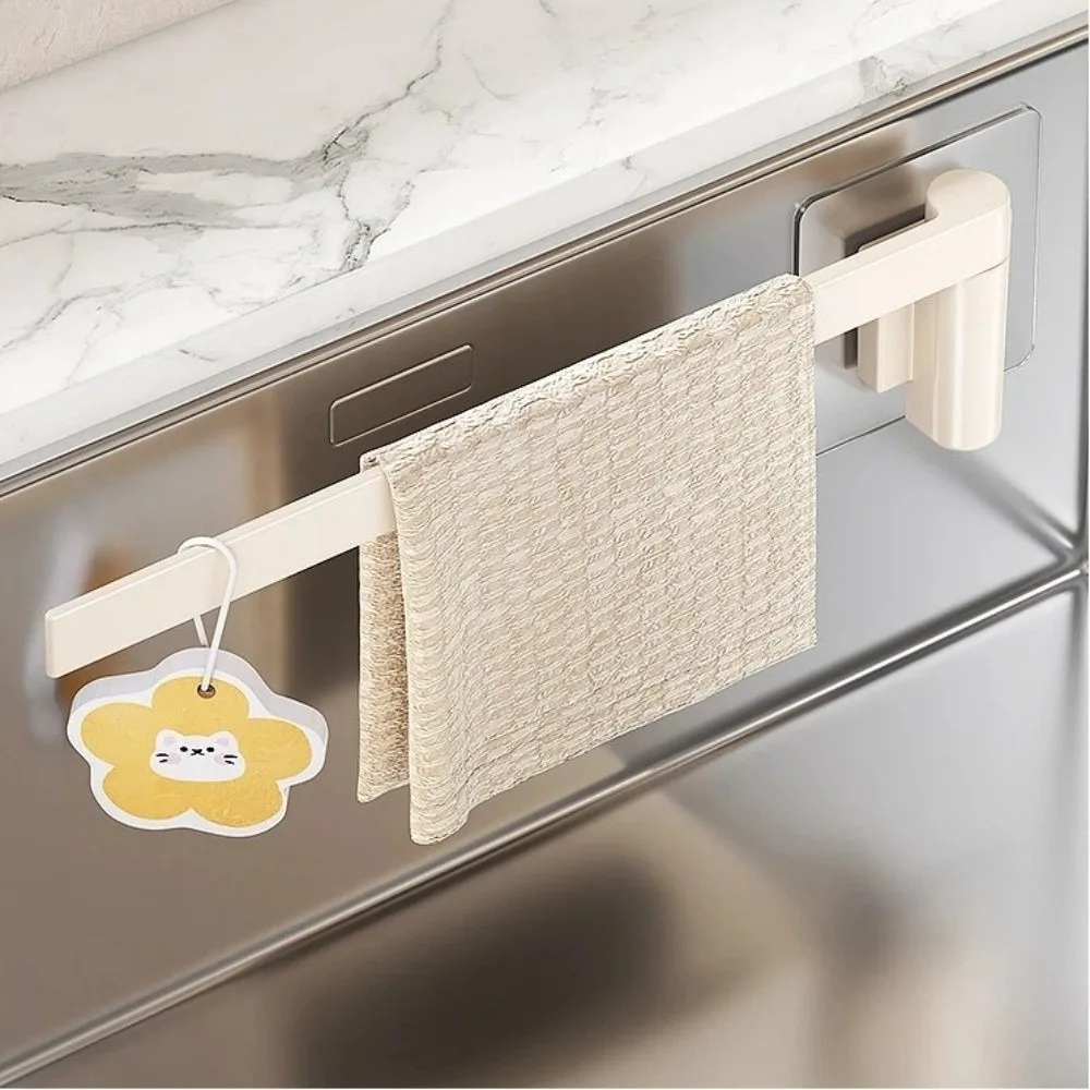 Rotating Kitchen Cloth Organizer Multi-Functional Wall-Mounted Dishcloths Storage Holder Space-Saving Rotary Storage Rack