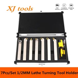 HOT 7Pcs/Set 1/2MM Turning Tool MGEHR SDJCR SWGCR SCLCR SER SCLCL Lathe Boring Bar with 7PCS Carbide Insert CNC Cutting Holder