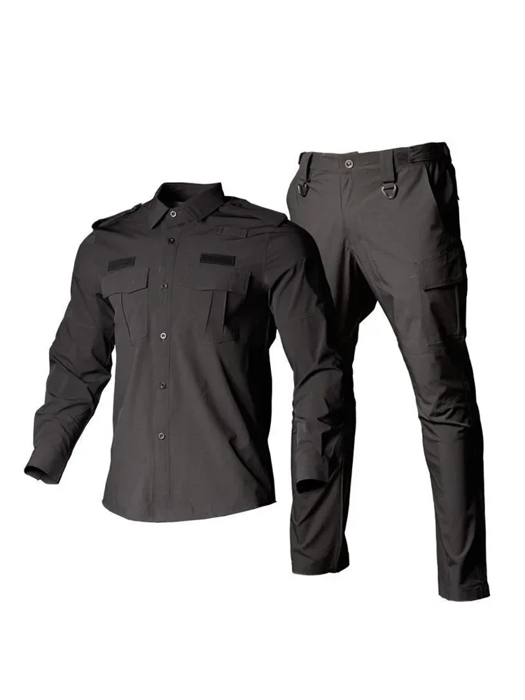 Tactical Suit Military Uniform Work Wear Men Heavy Duty Military T Shirt 2 Piece Set Tactical Work Pants Men Suit Uniform