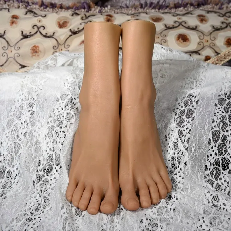 Realistic Female Slender Silicone Feet For Shoe Sock Display Art Film Props Medical Massage Acupuncture Training