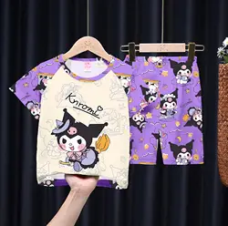 Summer Children's Pajamas Short Sleeve Girls Cartoon Old Boys Boys Home Clothes Set Pajama Sleepwear Robe Clothing Mother Kids