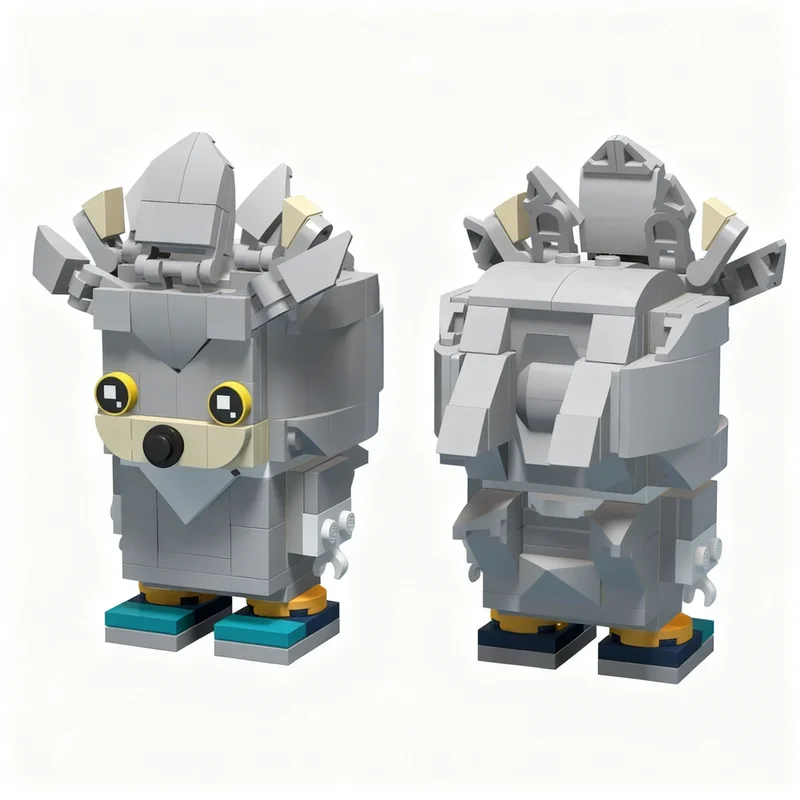 Model Kit Sonic - 159 adet MOC Gümüş Kirpi Brickheadz