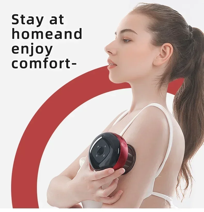 Electric Cupping Therapy Massager Vibrating Heat Portable Cellulite Body Red Light Suction Vacuum Smart Cupping