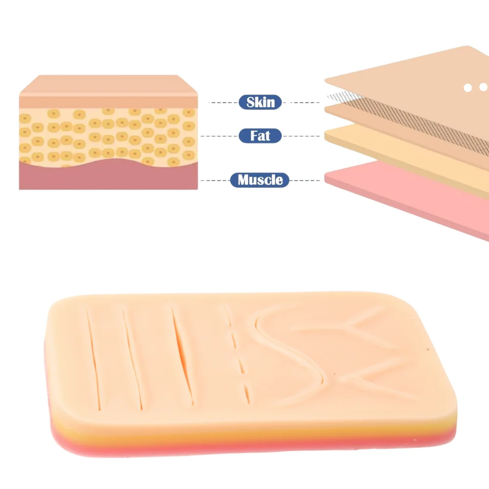 Realistic Tattoo Practice Suture Pad Three-Layer Silicone Skin With Wounds For Medical Training Accessories