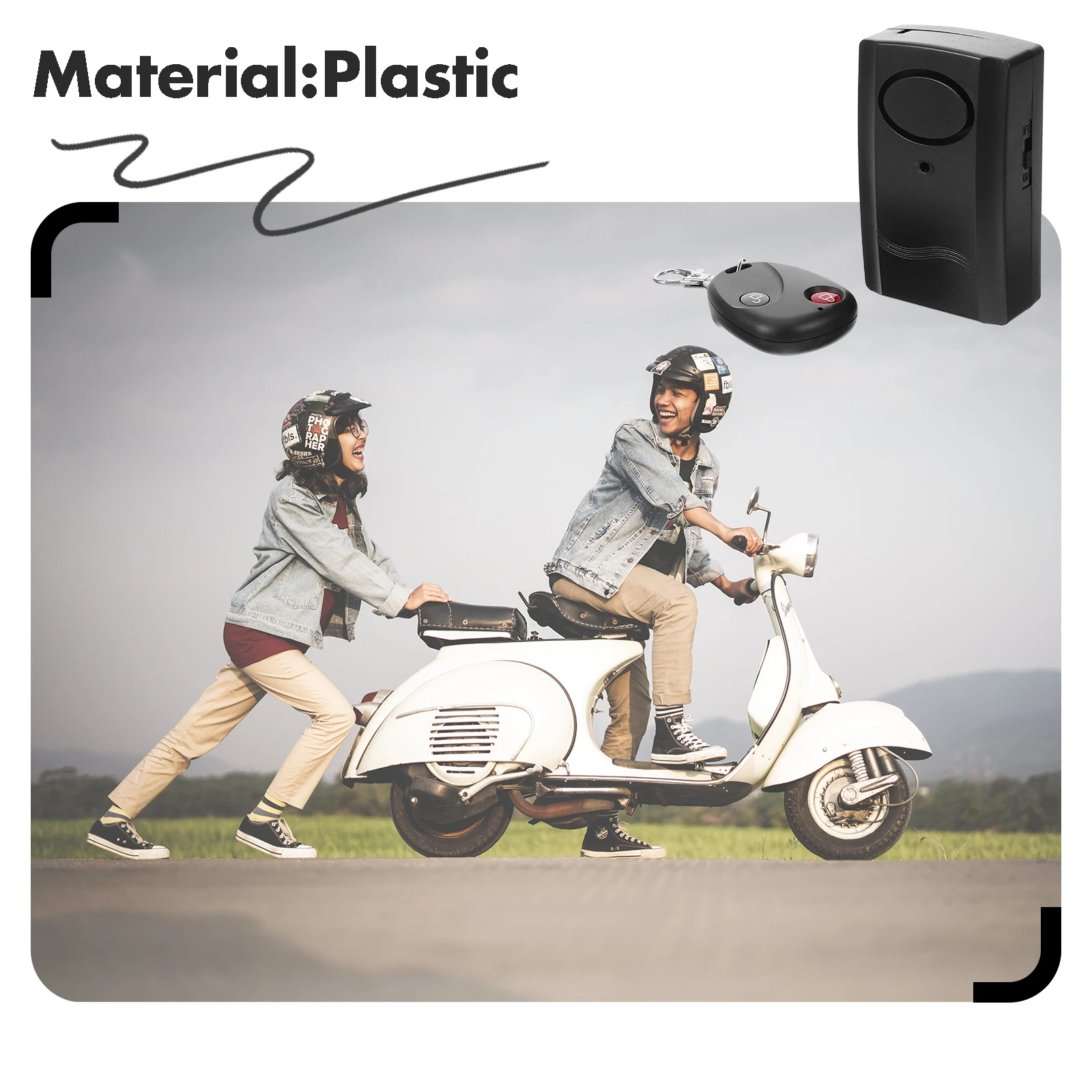 

1Set Anti Theft Alarm Vibration Motion Sensor Cordless Motorcycle Security System Remote Control Durable Protection