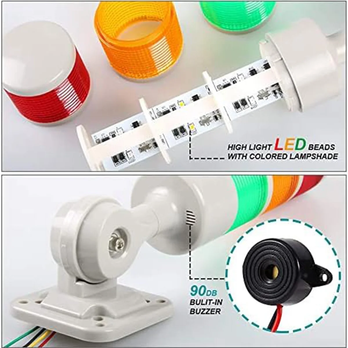 LED Signal Tower Lights, Industrial Signal Warning Lights, Tower Lights and Light Strips, Steady/Flashing Lights G