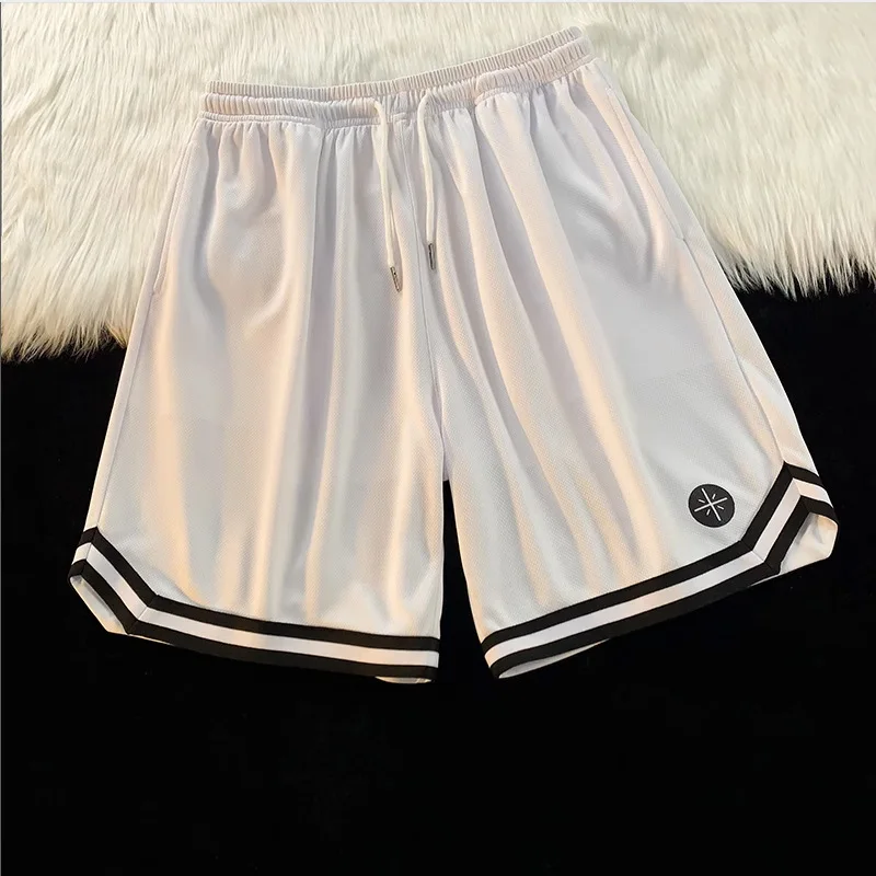 Wearing basketball shorts in summer, men's thin casual dry ice silk pants, loose and versatile pants, men's pants