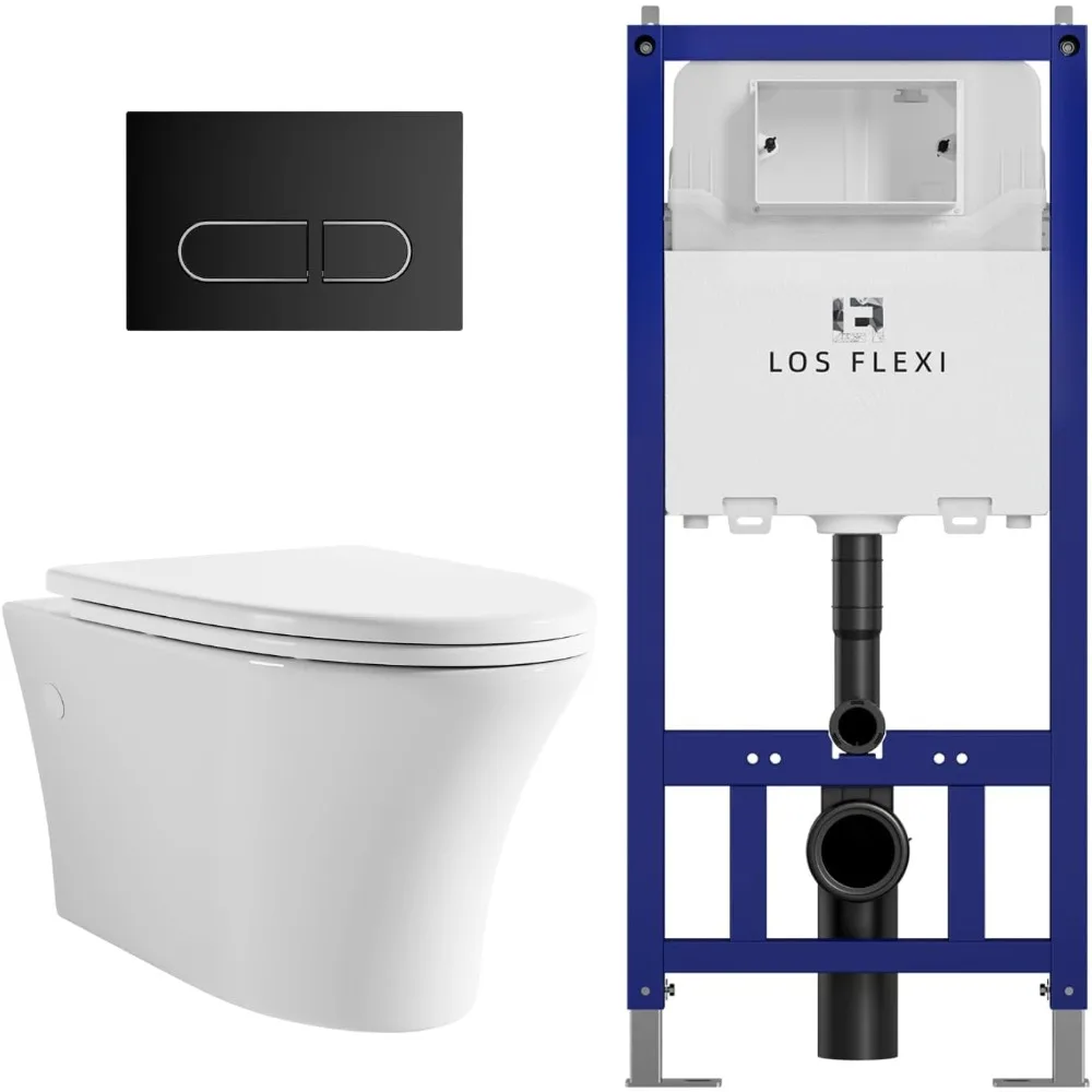 Elegant Wall-Mounted Toilet System with Adjustable Bowl for Enhanced Comfort and Durability
