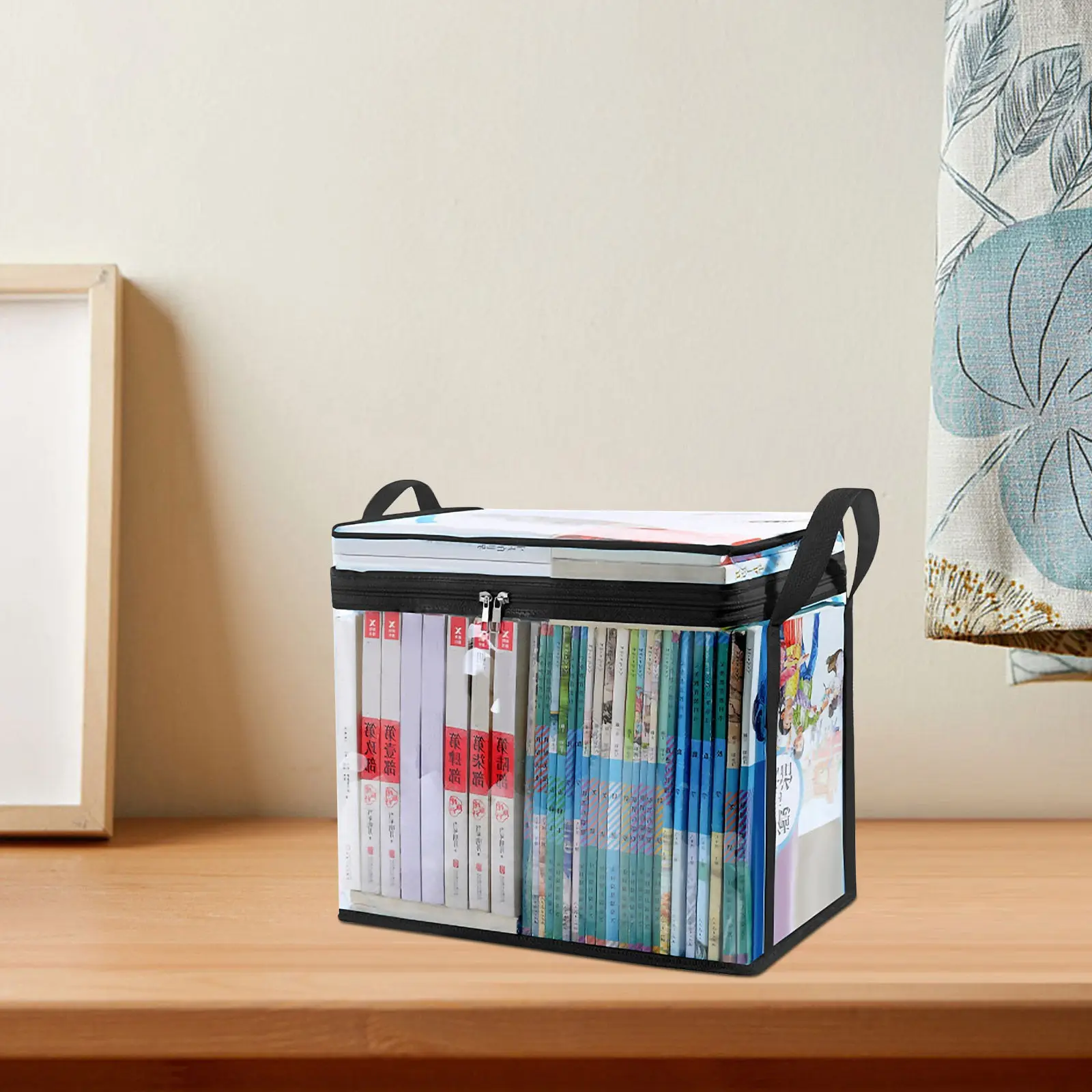 Clear Book Storage Box Desktop Organizer Multi-Function Book Container Office Supply Storage Case for Work Study