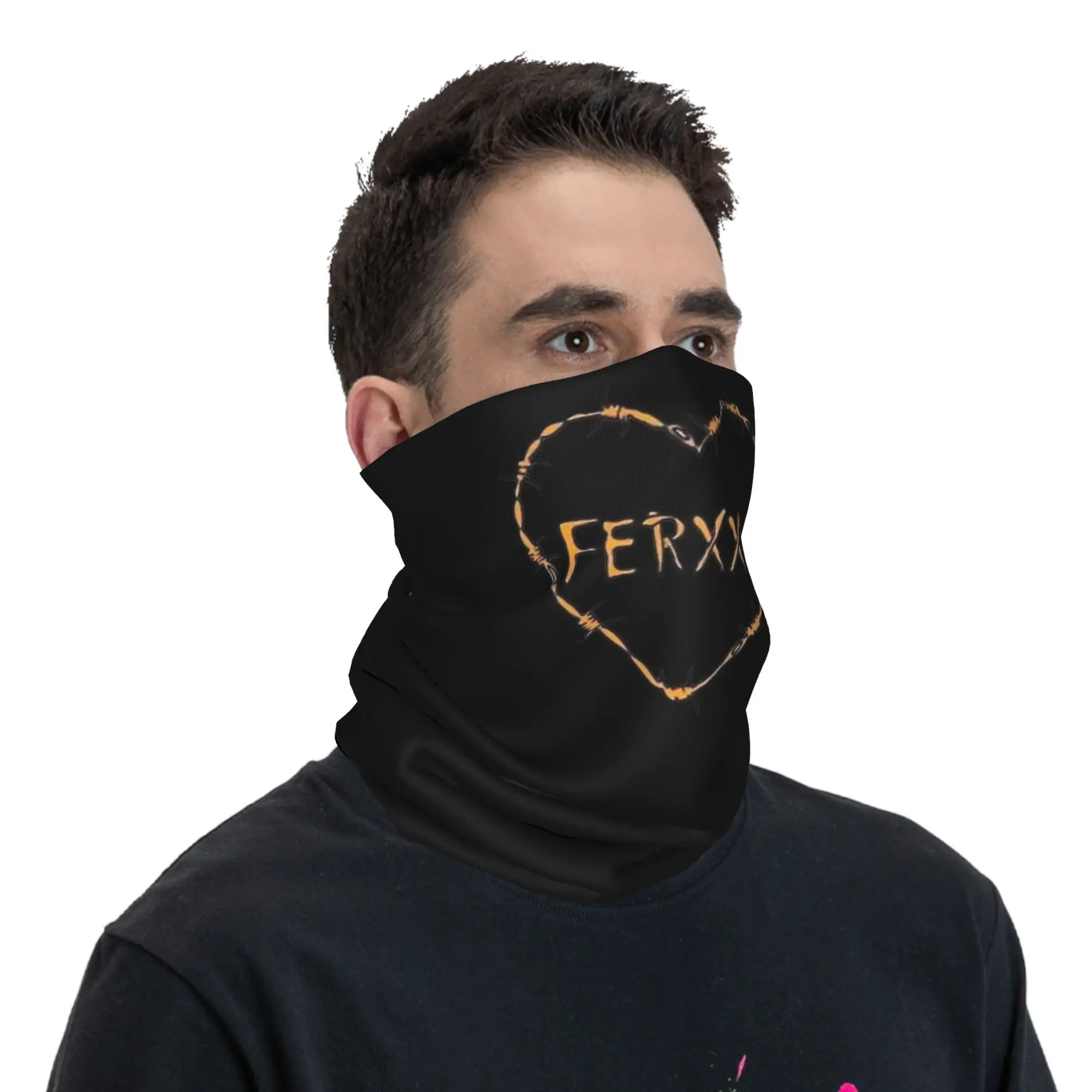 Feid animated logo Ferxxo  Bandana Neck Gaiter Printed Wrap Mask Scarf Warm Face Mask Running Unisex Adult Breathable