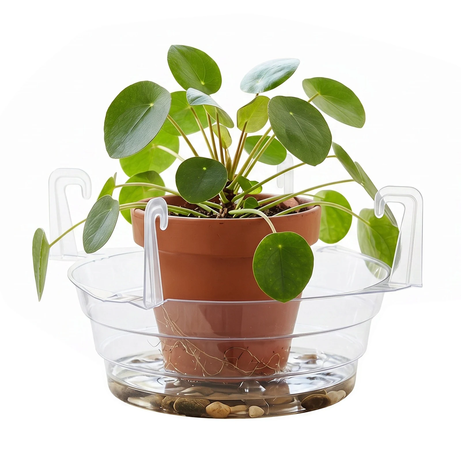 6/8/10/12in Hanging Basket Saucer with Hooks Hanging Plant Water Catcher Tray for Indoor Outdoor Hanging Basket Flower Pot