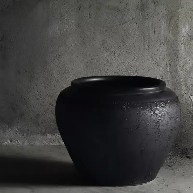 Coarse pottery large floor-to-ceiling flower pot ceramic large tank, tree planting courtyard large tank