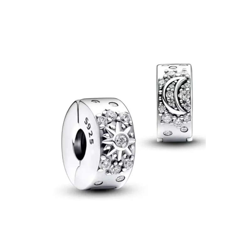 غرامة الزركون نجمة القمر فاصل السحر 925 الفضة على شكل قلب دائرة كليب حبة لسوار الأصلي DIY الإكسسوارات النساء هدية حفلة