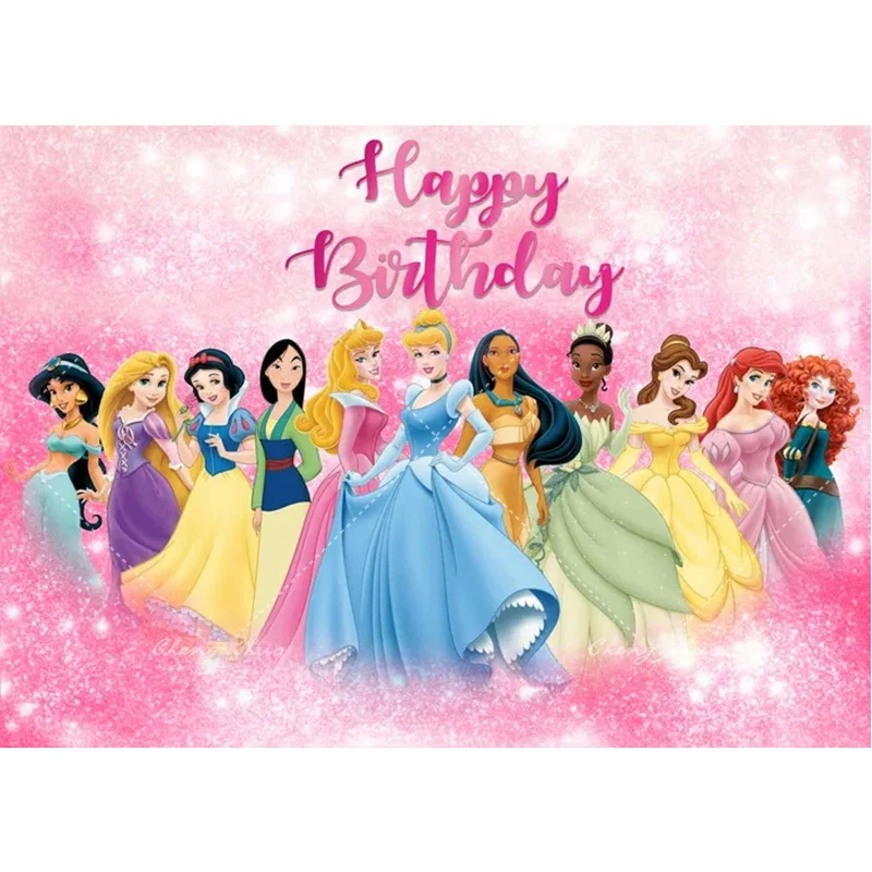 Disney Princess Sofia Snow White Theme Background Cloth Happy Birthday Party Baby Shower Supplie Decoration Banner Shooting Prop