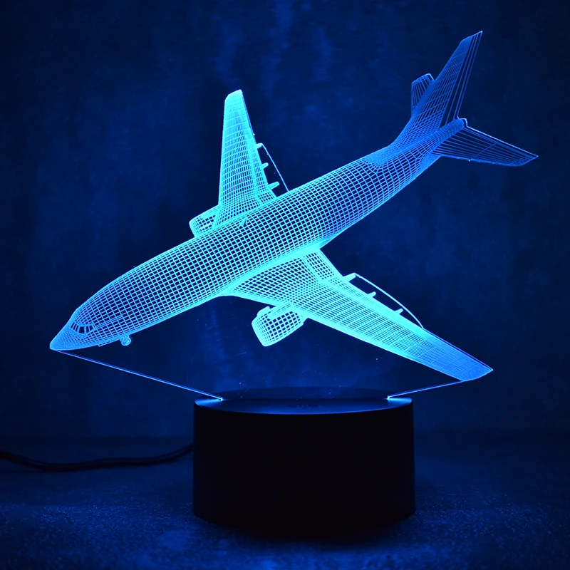 

Aircraft 3d Night Light 7 Color Change Led Nightlight Remote Touch Swithc 3d Lamp Baby Bedroom Atmosphere Table Lamp