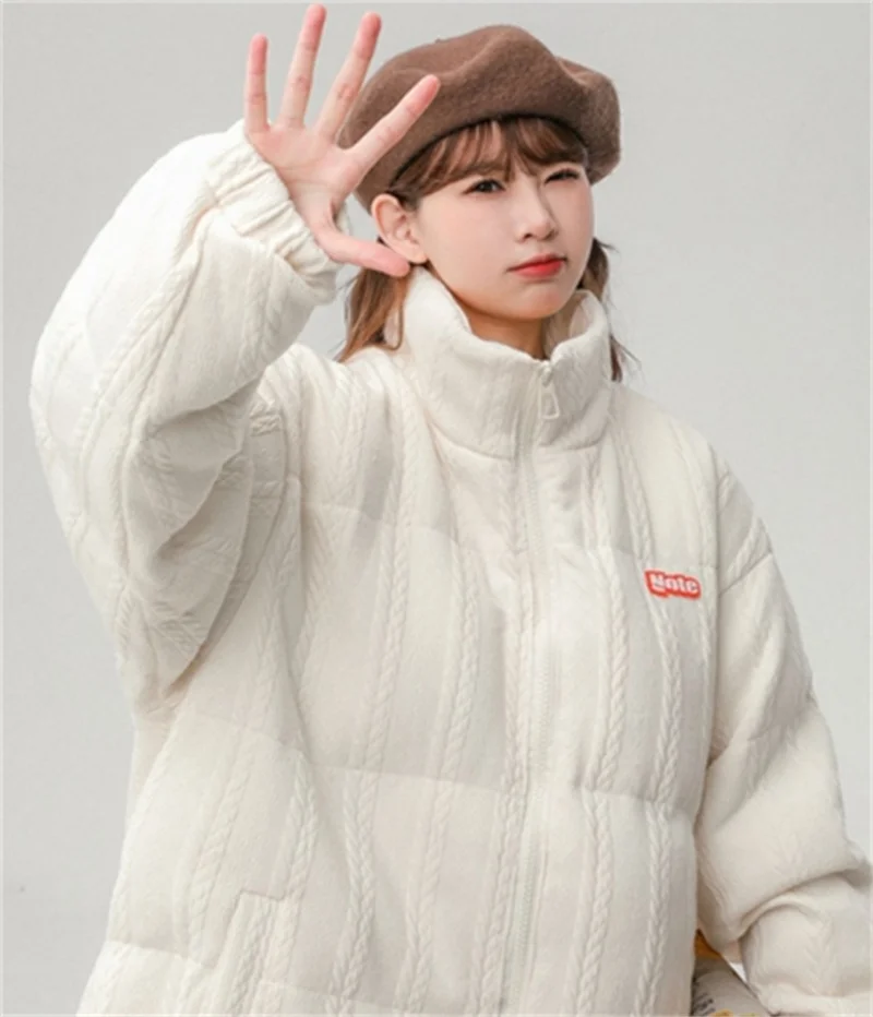 

Winter White Cotton Padded Jackets Women's Clothing With thickened Stand Collar Parkas Girls Winter Coats bd679