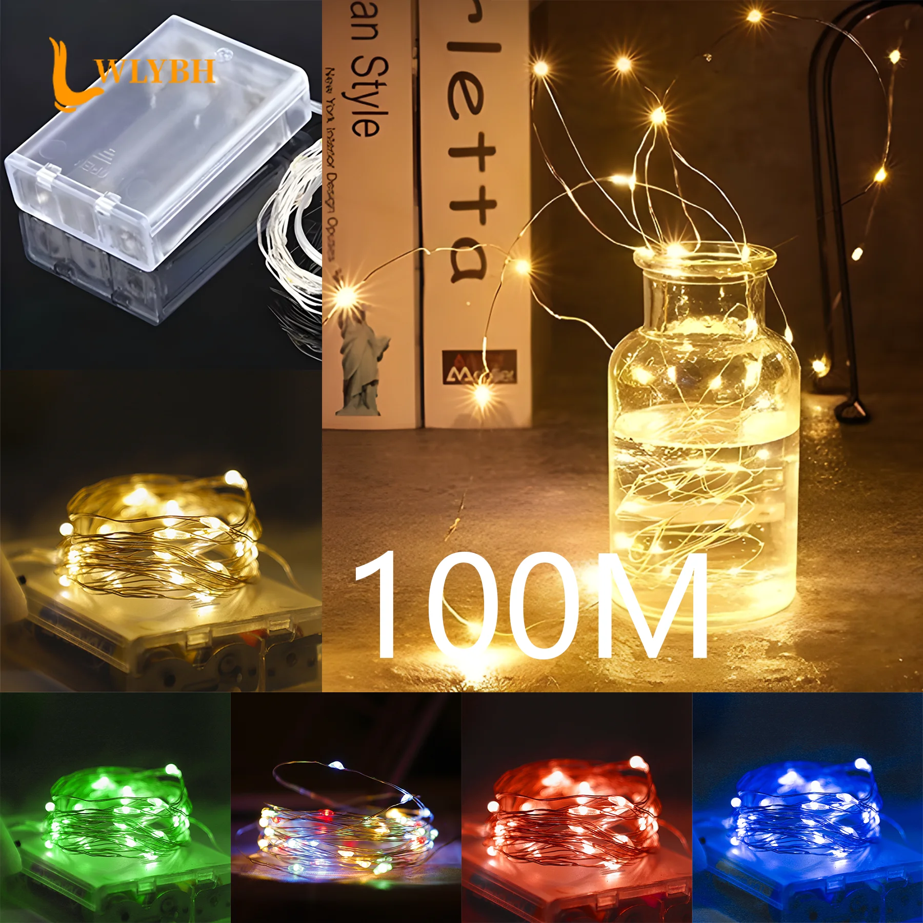 Fairy Led Light String Garland Battery Powered Led Wire Lamp Colorful Bottle Light Strip Garden Wedding Party Outdoor Decoration