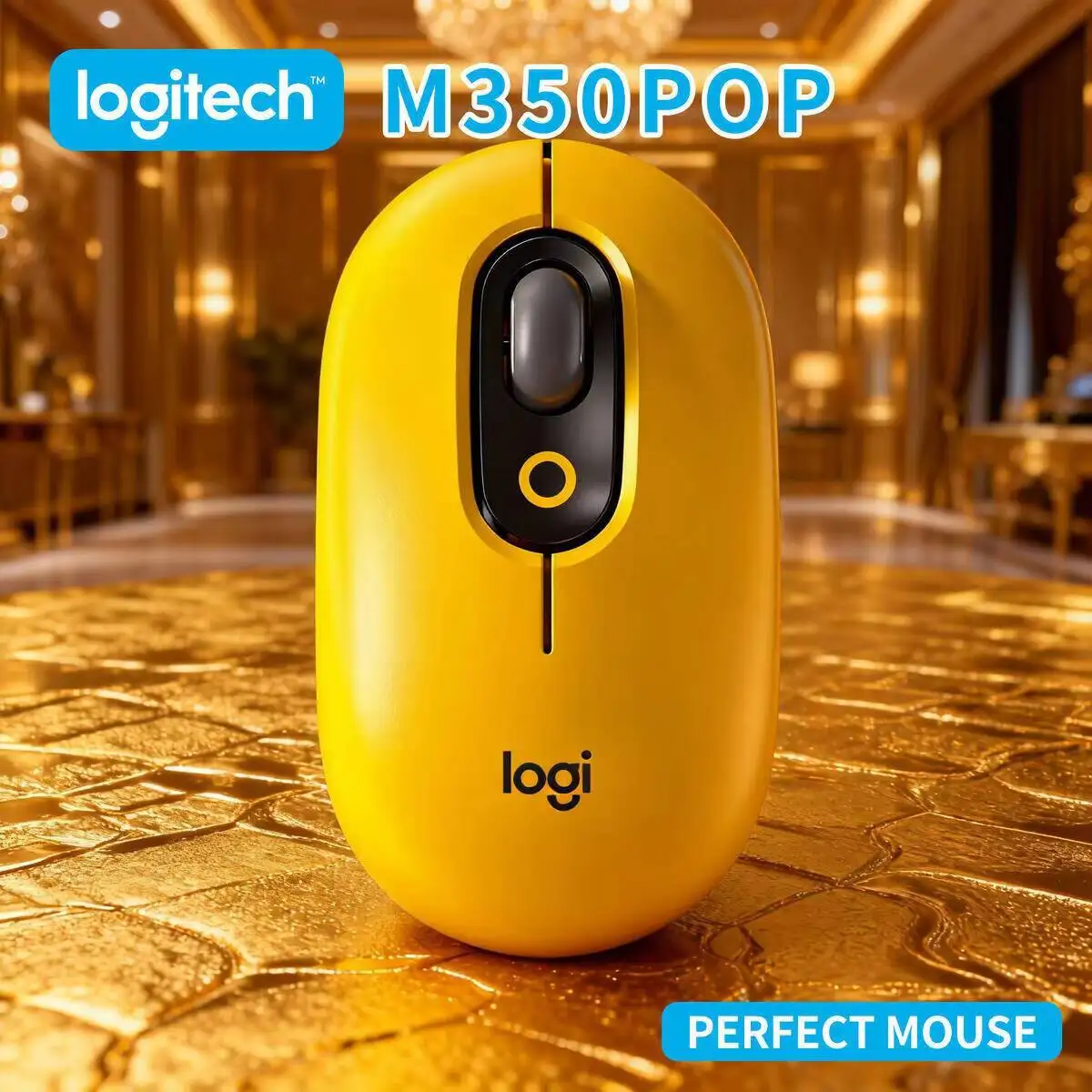 

Logitech M350 POP Wireless Mouse 3 Buttons Optical Detector Slim Design Quiet for Tablet Laptop and Portable Computing Device