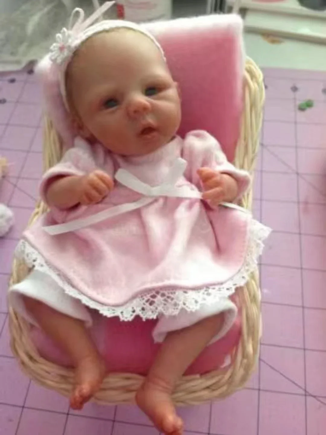 

7" Micro Preemie Full Body Silicone Baby Girl Doll "Sophia" Lifelike Mini Reborn Doll Surprice Children Anti-Stress