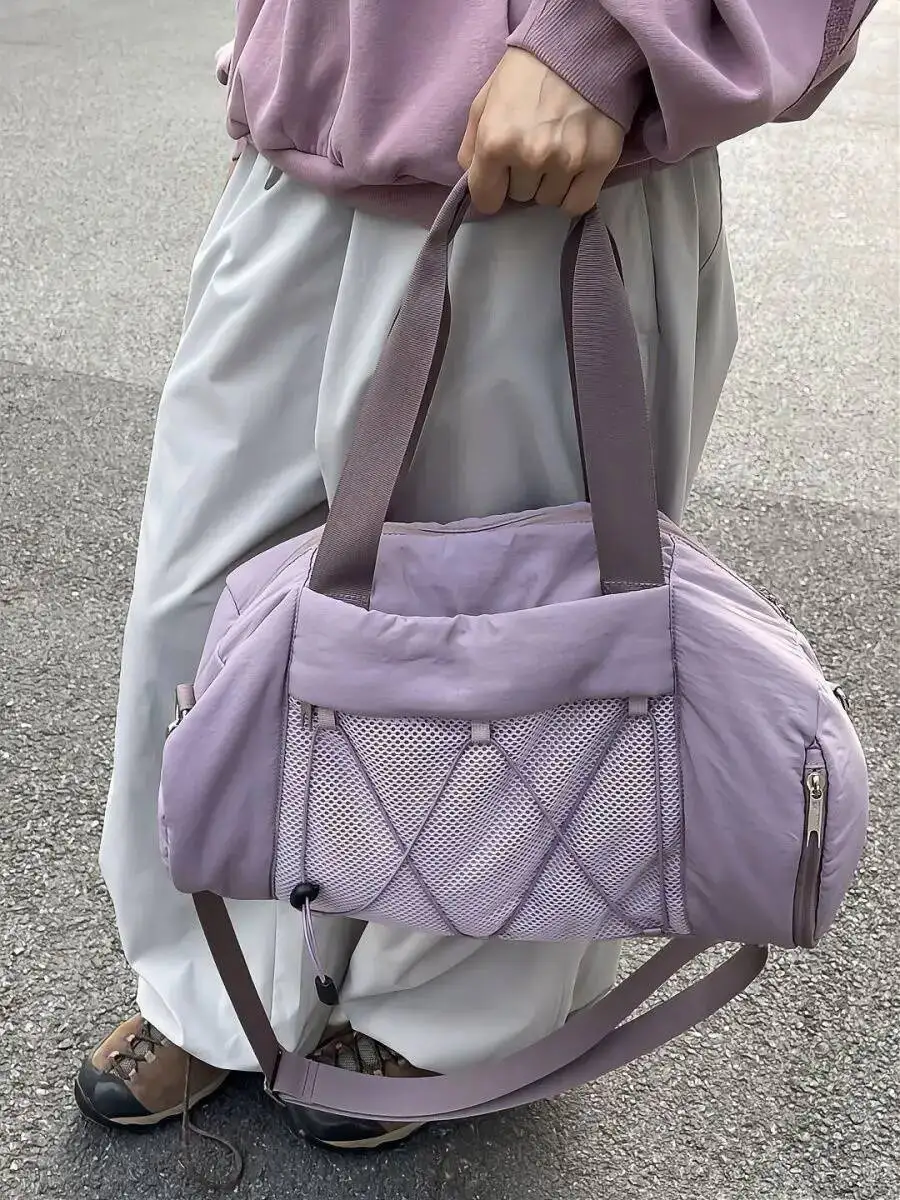 Bloom Haruku Aesthetic Fiess Tote Bag Women Sports Large Capacity Casual Handbag Female Portable Crossbody Bags 2025 New