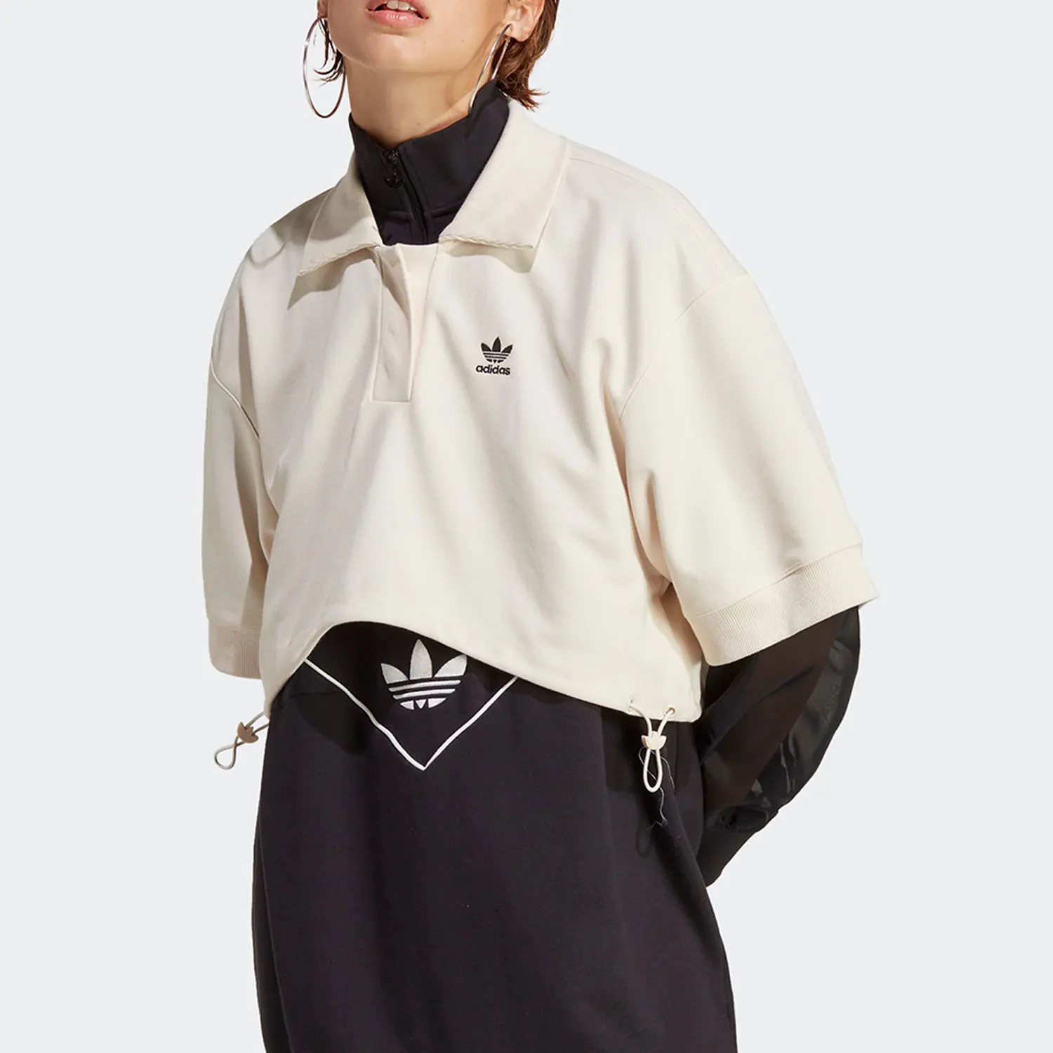 قميص بولو نسائي فضفاض جديد يسمح بمرور الهواء من Adidas Originals IC5589