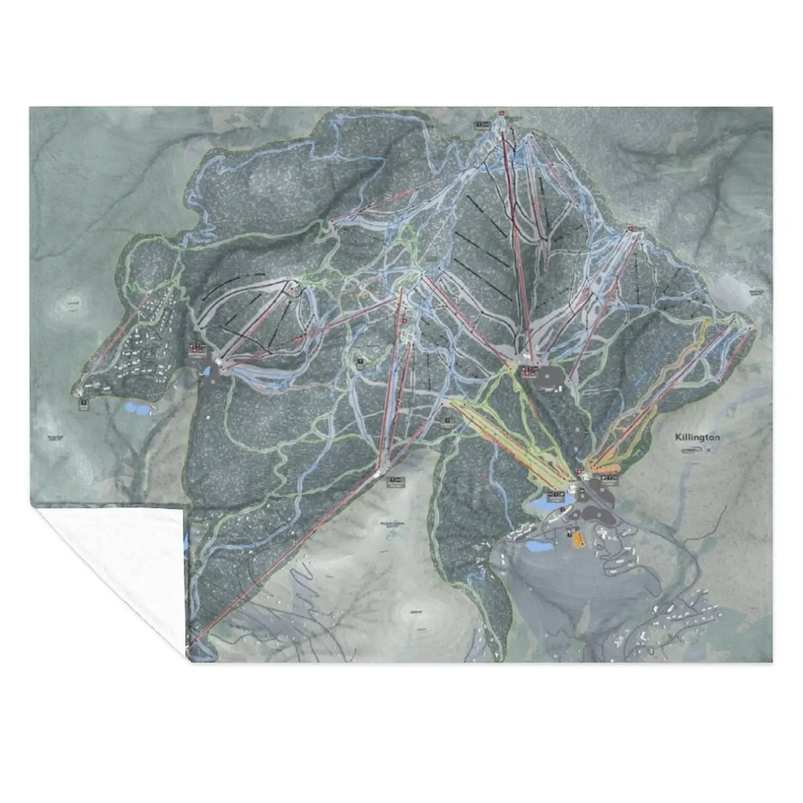 

Killington Resort Trail Map Throw Blanket Retros blankets and throws Stuffeds Sofa Blankets