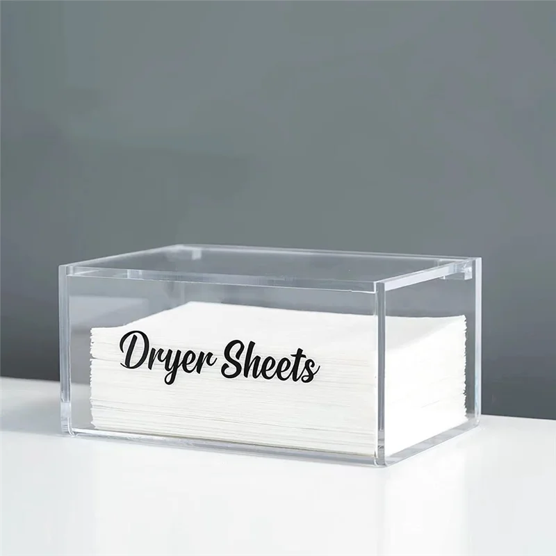 Acrylic Transparent Dry Tissue Box Flip Dispenser Storage Box Bathroom Kitchen Toilet Paper