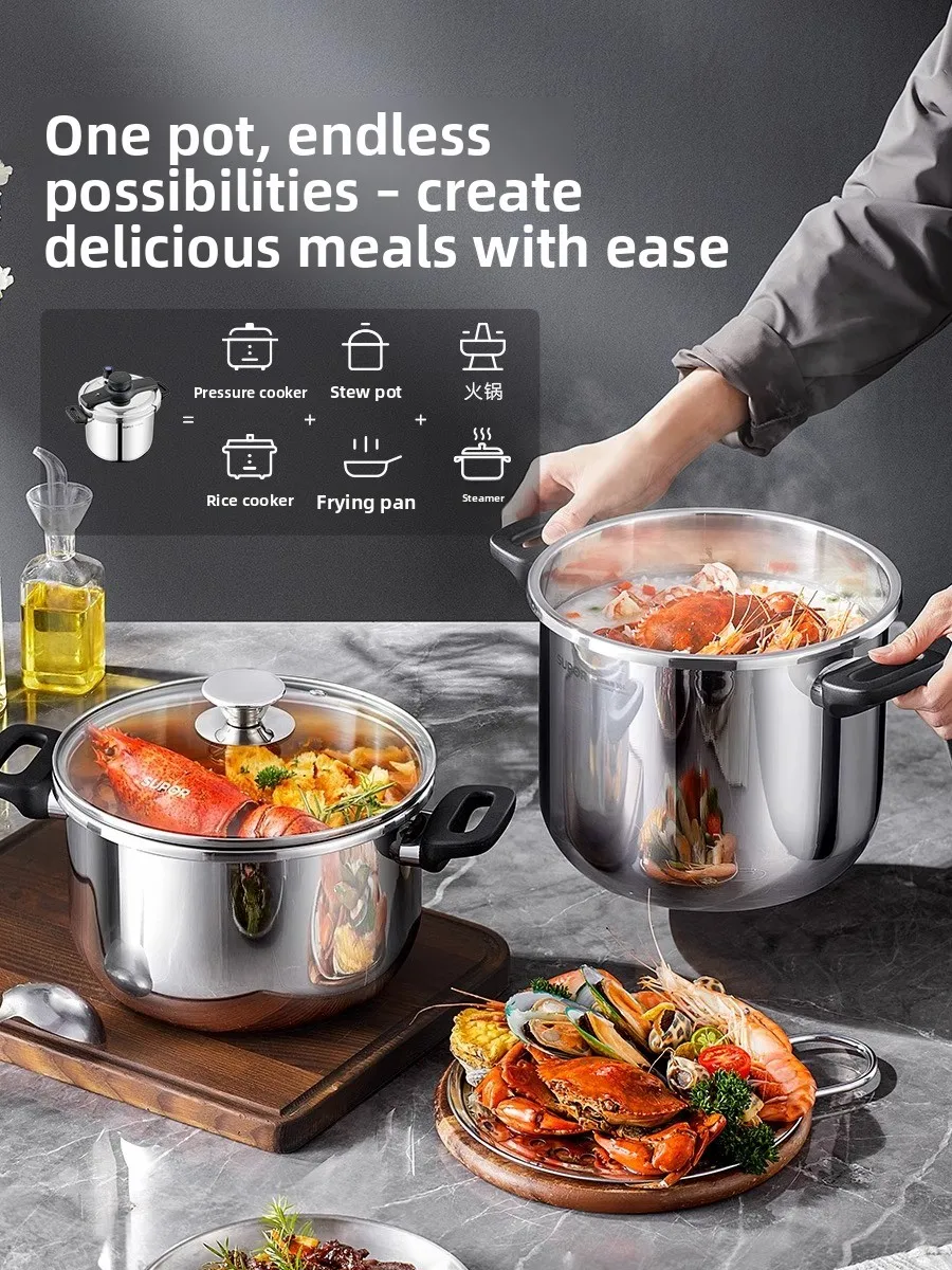 

Скороварка из нержавеющей стали, официальный высококачественный газовый безопасный домашний кухонный горшок