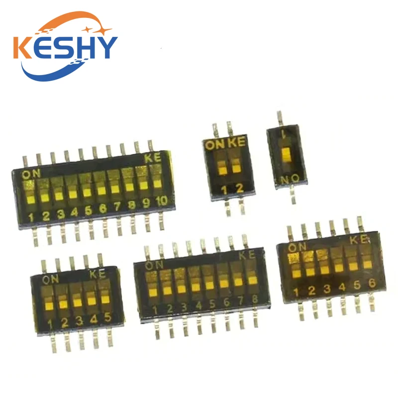 5Pcs 1.27mm Pitch Dip Switch SMD SMT Slide Type Switch 1/2/3/4/5/6/8/10 Position
