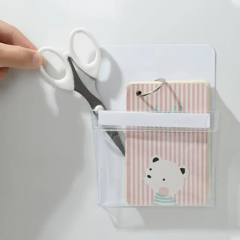 Fridge Magnet Organizer Transparent Storage Pouch Heavy Duty Magnetic Storage Bag For Refrigerator Microwave For Kitchen