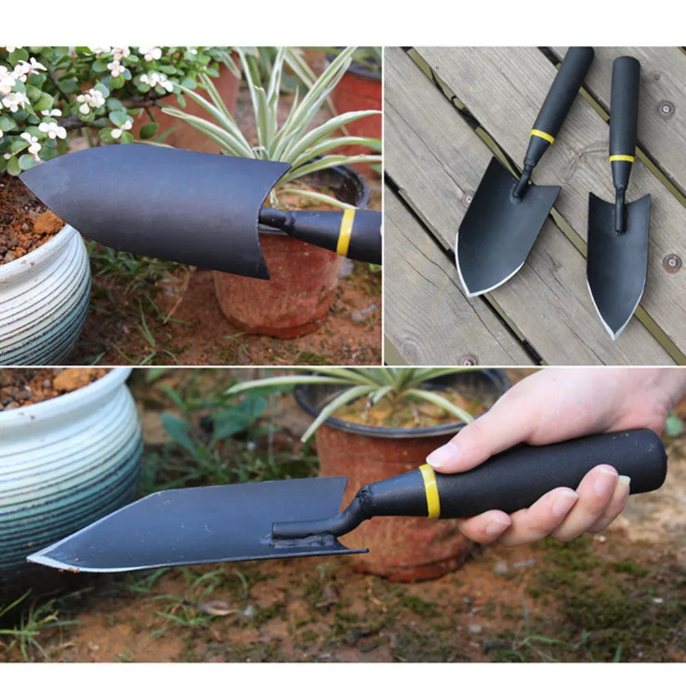 1Pcs Ergonomic Hand Shovel Heavy Duty Thickened Manganese Steel Garden Trowel for Soil Transfer Bonsai Planting Narrow Spade