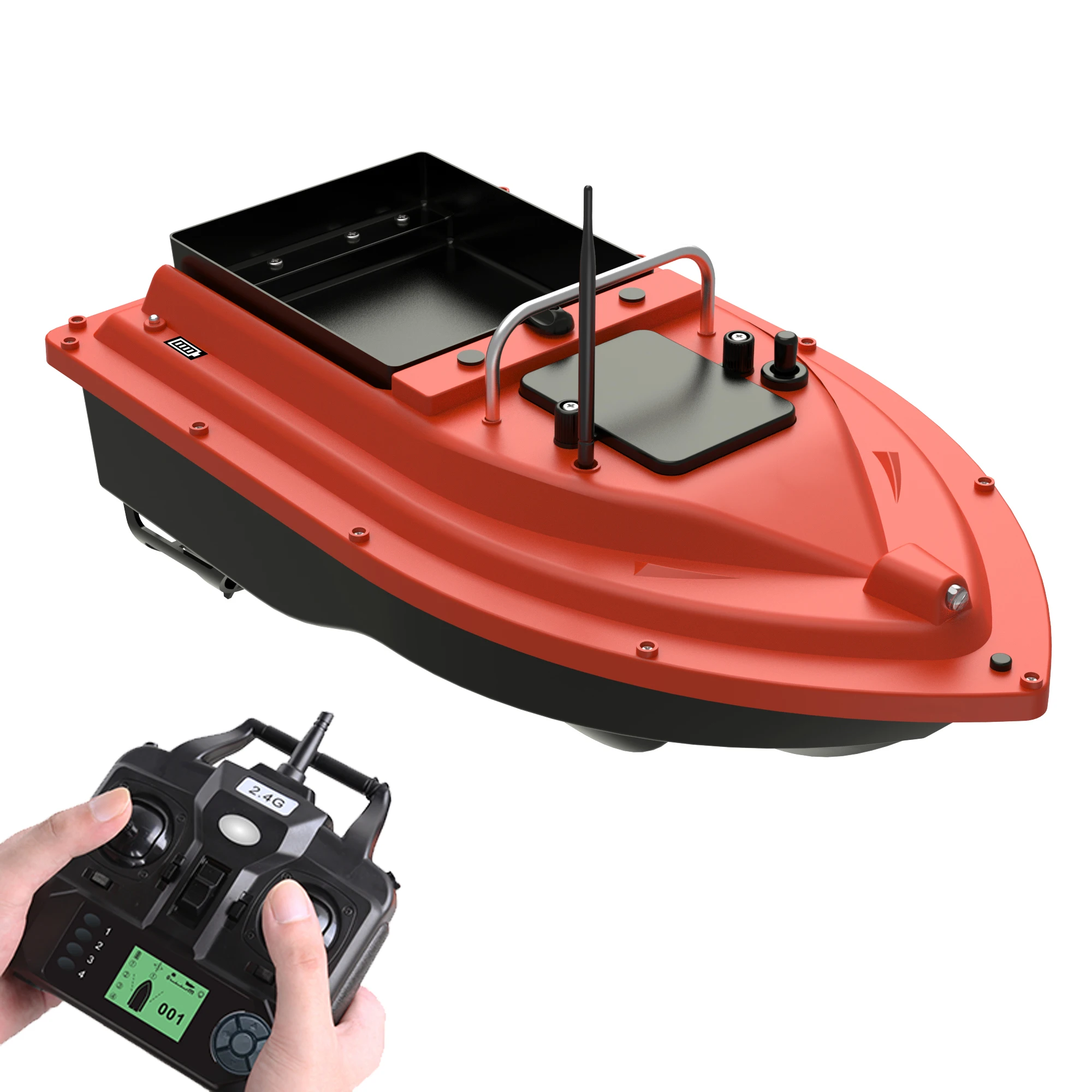 LOKEEVAN GPS Łódka Zanętowa z Dużym Pojemnikiem na Zanęty, Udźwig 1.5KG, Automatyczna Łódka Zanętowa z Akumulatorem 12000mAh i Zasięgiem Zasięgu 400-500M