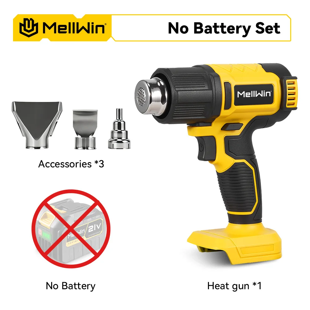 MELLWIN 540 ° C Draadloze Elektrische Heteluchtpistool 25 Versnelling Aanpassen Heteluchtpistool Voor Auto Film Strippen Lak Voor Makita 18 V batterij Pin