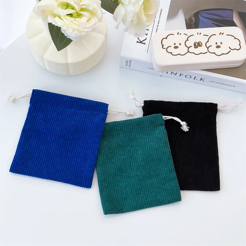 Flannel Drawstring Pocket Cosmetic Bag Storage Bags Mini Pouches for Make up Jewelry Snacks Wedding Party Supply Wholesale