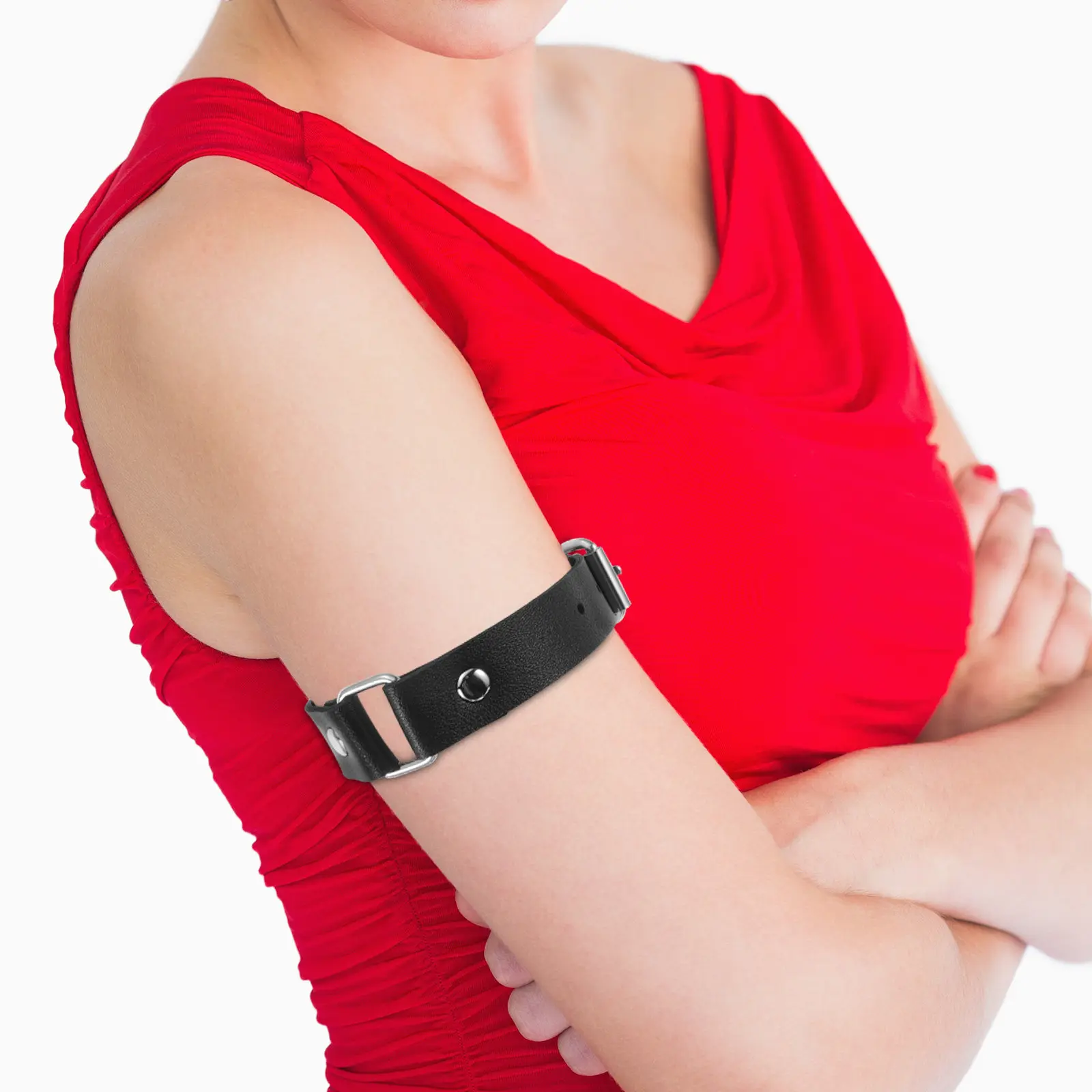 Unisex Adjustable Punk Armlet PU Retro Vintage Style Cuff Bracelet Fashion Accessory for Men Women Sleeve Garters