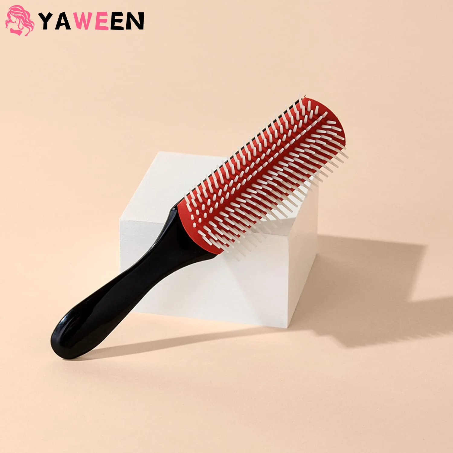 

Nylon Pin Styling Hair Brush for Detangling, Separating, Shaping and Defining Wet Thick or Curly Hair, Glides Through Tangles