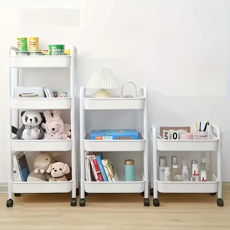 Heavy duty 2-5 layer rolling storage vehicle mobile storage rack, multi-layer shelves, durable structure, suitable for home